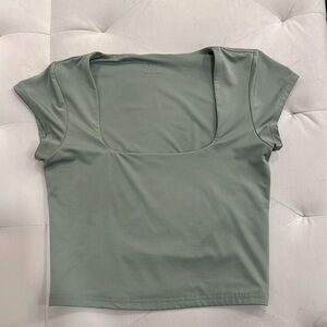 Sage green contour top